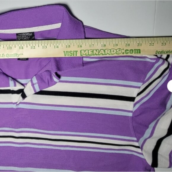 Urban Label Mens Purple Striped Short Sleeve Polo Size 2XL - Picture 6 of 8